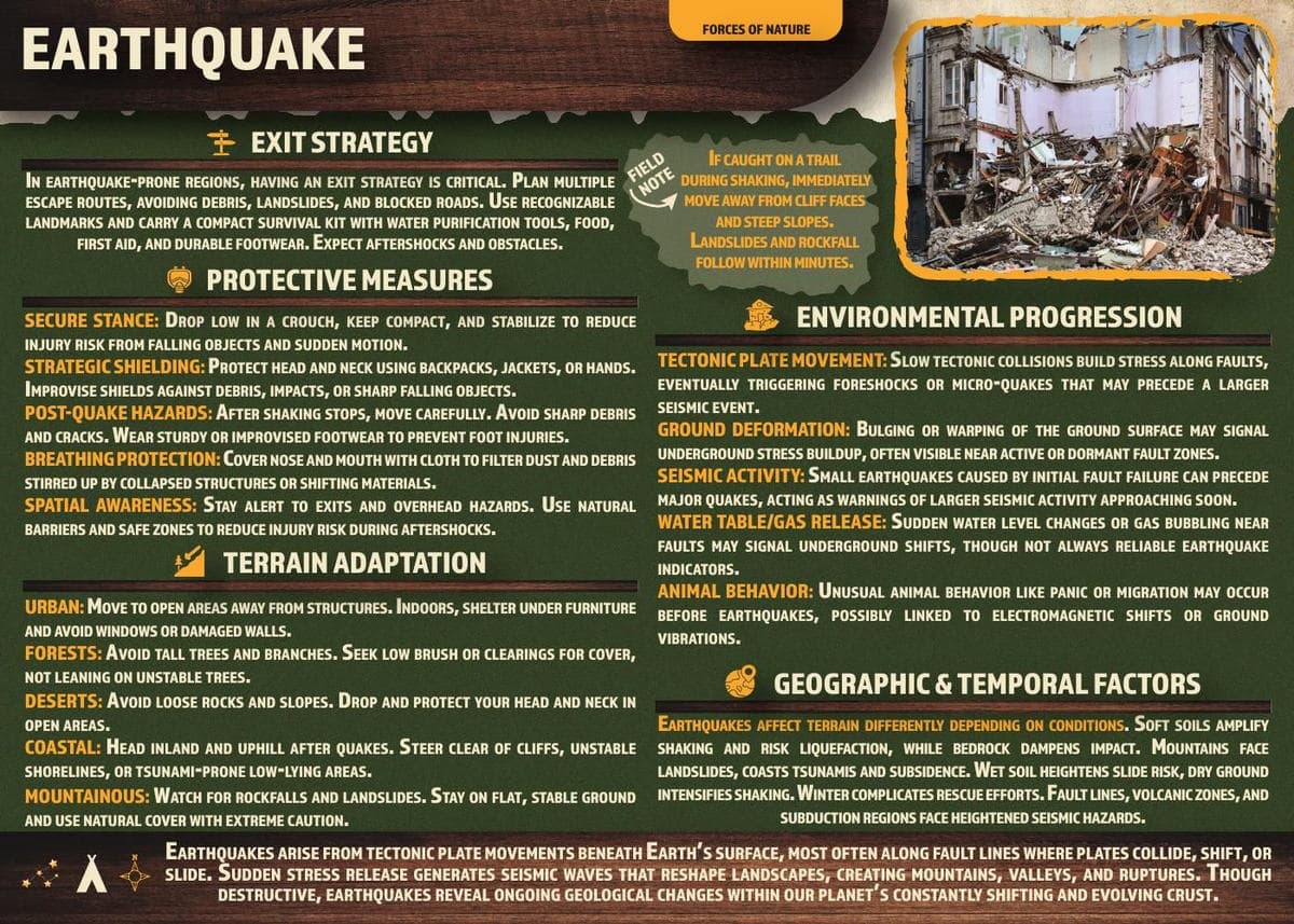 EARTHQUAKE reference card