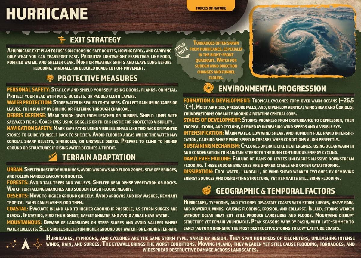 HURRICANE reference card