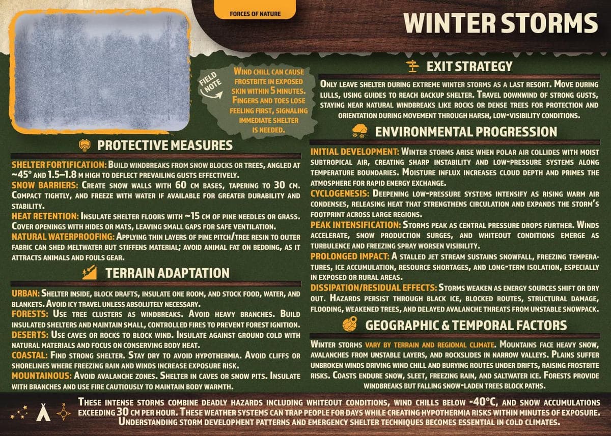WINTER STORMS reference card